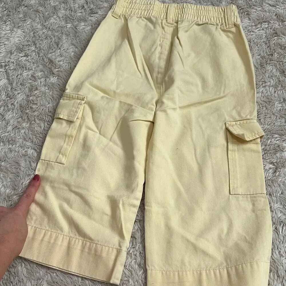 Vintage Ralph Lauren Kids 6X Casual Butter Yellow Wide Leg Cargo Trousers